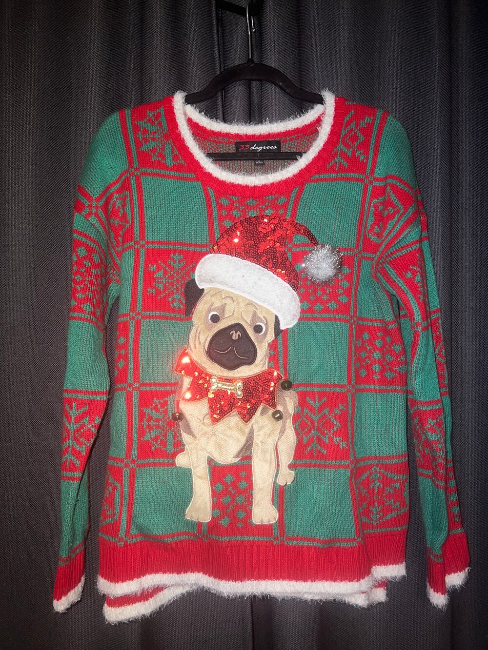 Ugly Christmas Sweater Xmas Size Large Dog
